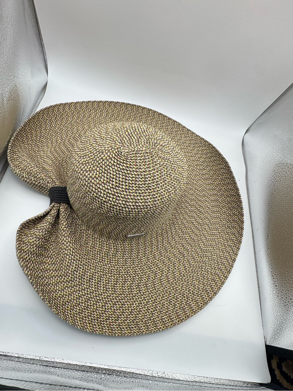 San Diego Hat Company Tan & Black Wide Brim Straw Hat